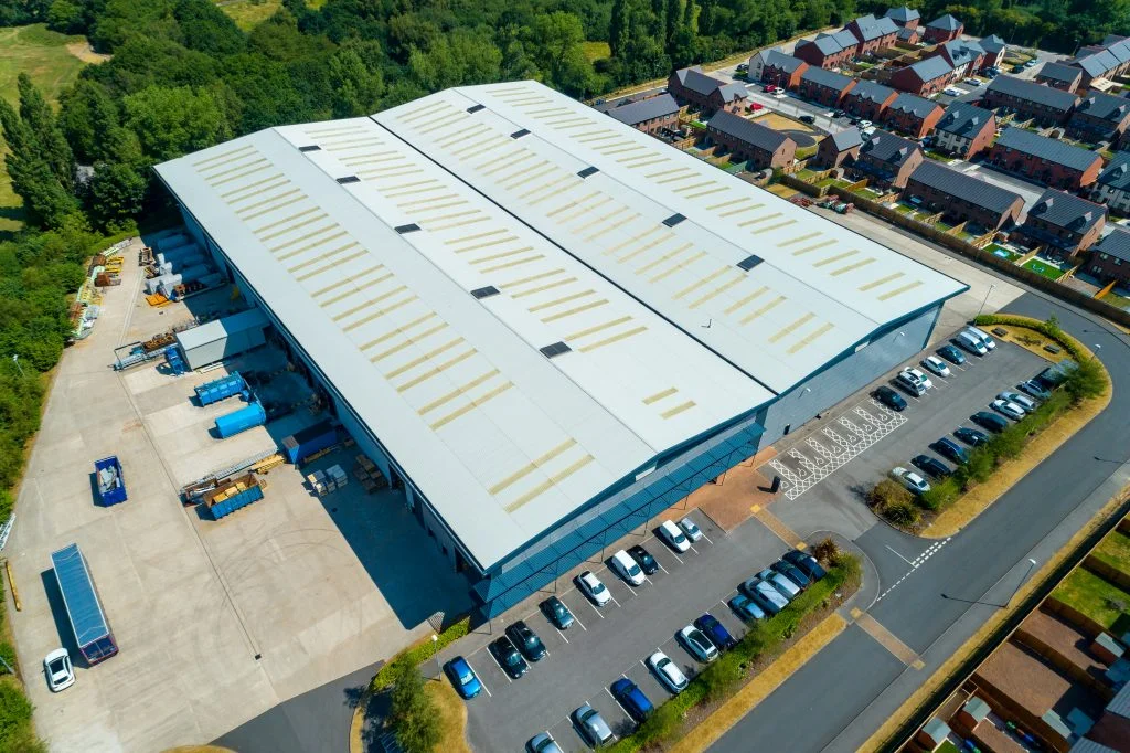 Commercial survey — warehouse roof / yard